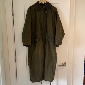 Barbour Burghley Green Waxed Men’s Long Coat